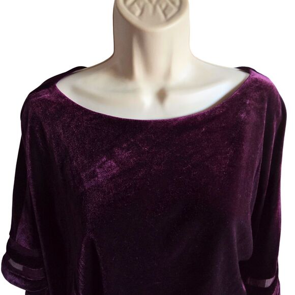 NWT Jessica Howard Wine Velvet Shift Dress 12P Petite - Picture 4 of 14